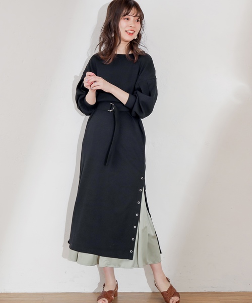 natural couture(ナチュラルクチュール)の「スナップボタン付ワッフルワンピース(ワンピース・レディース・オフホワイト/ブラック/ライトベージュ/ミント/レンガ/イエロー/ピンク系その他・FREE)」の12枚目の写真