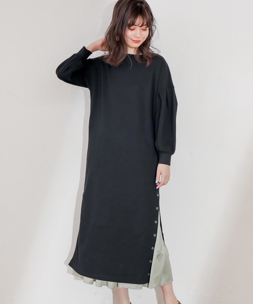 natural couture(ナチュラルクチュール)の「スナップボタン付ワッフルワンピース(ワンピース・レディース・オフホワイト/ブラック/ライトベージュ/ミント/レンガ/イエロー/ピンク系その他・FREE)」の15枚目の写真