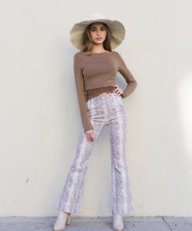ALEXIA STAM | Side Piping Python Flare Pants/パイソンフレアパンツ(その他パンツ)