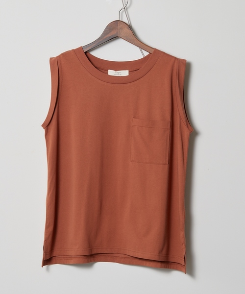 cepo（セポ）の「シルケットポケツキノースリーブ（Tシャツ/カットソー・レディース・ブラック/ベージュ/オフホワイト/モカ・M）」の3枚目の写真