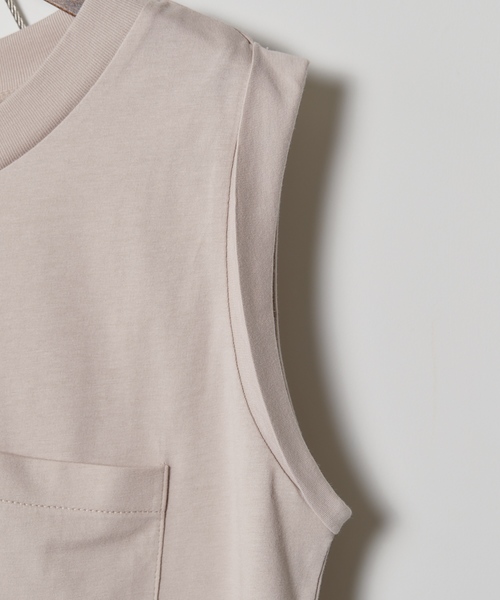 cepo（セポ）の「シルケットポケツキノースリーブ（Tシャツ/カットソー・レディース・ブラック/ベージュ/オフホワイト/モカ・M）」の13枚目の写真