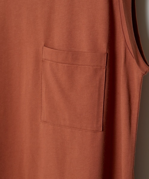 cepo（セポ）の「シルケットポケツキノースリーブ（Tシャツ/カットソー・レディース・ブラック/ベージュ/オフホワイト/モカ・M）」の9枚目の写真