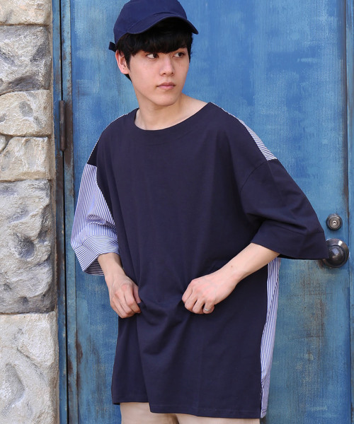 revertical(リバーティカル)の「前後2way ストライプTシャツ(Tシャツ/カットソー・メンズ・ホワイト/チャコールグレー/ブラック・M/L)」の22枚目の写真