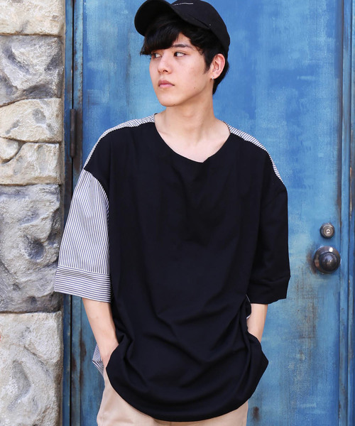 revertical(リバーティカル)の「前後2way ストライプTシャツ(Tシャツ/カットソー・メンズ・ホワイト/チャコールグレー/ブラック・M/L)」の21枚目の写真