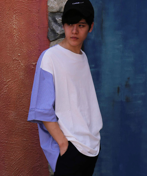 revertical(リバーティカル)の「前後2way ストライプTシャツ(Tシャツ/カットソー・メンズ・ホワイト/チャコールグレー/ブラック・M/L)」の11枚目の写真