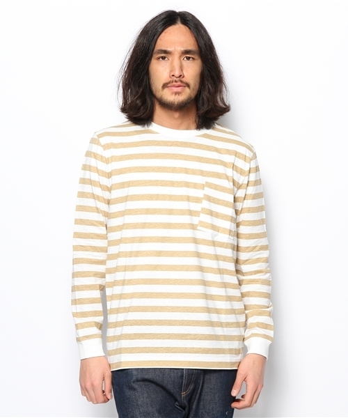 BEAUTY&YOUTH UNITED ARROWS(ビューティーアンドユースユナイテッドアローズ)の「<MHL.> 12 BASIC BORDER/カットソー ◆(Tシャツ/カットソー・メンズ・ブラウン/ロイヤルブルー・MEDIUM/LARGE)」の1枚目の写真