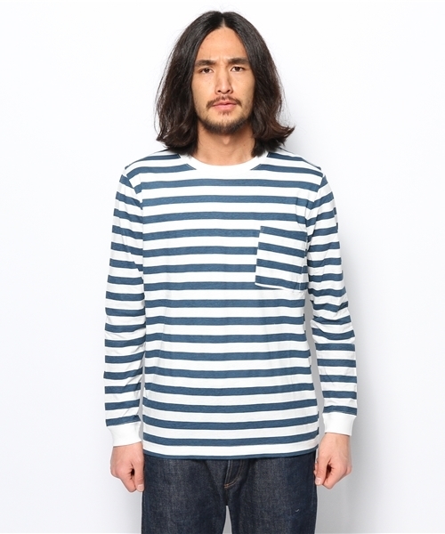 BEAUTY&YOUTH UNITED ARROWS(ビューティーアンドユースユナイテッドアローズ)の「<MHL.> 12 BASIC BORDER/カットソー ◆(Tシャツ/カットソー・メンズ・ブラウン/ロイヤルブルー・MEDIUM/LARGE)」の7枚目の写真