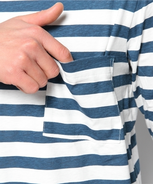 BEAUTY&YOUTH UNITED ARROWS(ビューティーアンドユースユナイテッドアローズ)の「<MHL.> 12 BASIC BORDER/カットソー ◆(Tシャツ/カットソー・メンズ・ブラウン/ロイヤルブルー・MEDIUM/LARGE)」の5枚目の写真