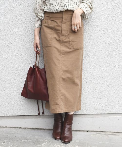 SHIPS（シップス）の「(2330)WC:BAKER SK（スカート・レディース・ベージュ/ダークグレー・38/36）」の2枚目の写真