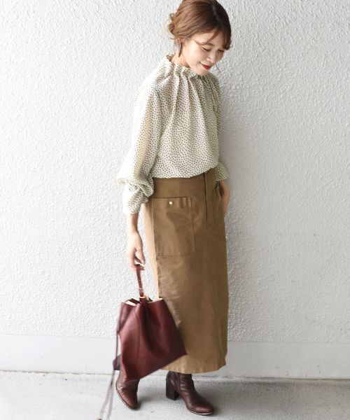 SHIPS（シップス）の「(2330)WC:BAKER SK（スカート・レディース・ベージュ/ダークグレー・38/36）」の12枚目の写真