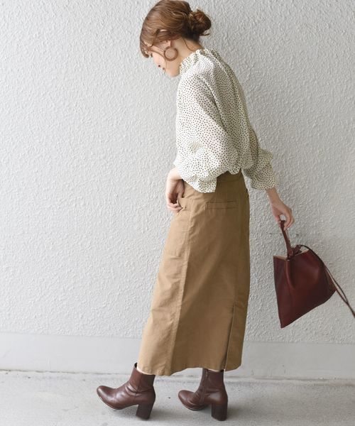 SHIPS（シップス）の「(2330)WC:BAKER SK（スカート・レディース・ベージュ/ダークグレー・38/36）」の10枚目の写真