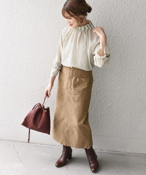 SHIPS（シップス）の「(2330)WC:BAKER SK（スカート・レディース・ベージュ/ダークグレー・38/36）」の9枚目の写真