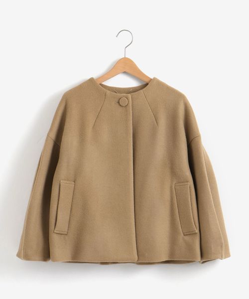 Nimes ニーム の Wool ショートコート ノーカラージャケット Wear