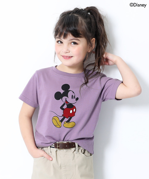 devirock(デビロック)の「Disney ミッキー柄Tシャツ(Tシャツ/カットソー・キッズ・パープル系その他/ベージュ/ダークベージュ/ラベンダー/ホワイト/オフホワイト/スミクロ・80cm/140cm/110cm/100cm/120cm/150cm/130cm/90cm/160cm)」の6枚目の写真