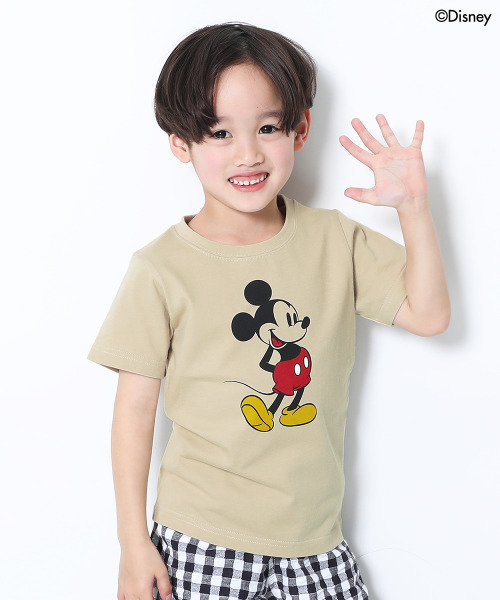 devirock(デビロック)の「Disney ミッキー柄Tシャツ(Tシャツ/カットソー・キッズ・パープル系その他/ベージュ/ダークベージュ/ラベンダー/ホワイト/オフホワイト/スミクロ・80cm/140cm/110cm/100cm/120cm/150cm/130cm/90cm/160cm)」の1枚目の写真