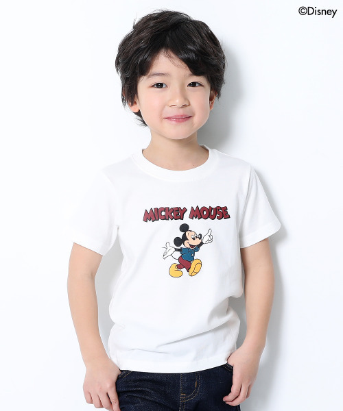 devirock(デビロック)の「Disney ミッキー柄Tシャツ(Tシャツ/カットソー・キッズ・パープル系その他/ベージュ/ダークベージュ/ラベンダー/ホワイト/オフホワイト/スミクロ・80cm/140cm/110cm/100cm/120cm/150cm/130cm/90cm/160cm)」の2枚目の写真