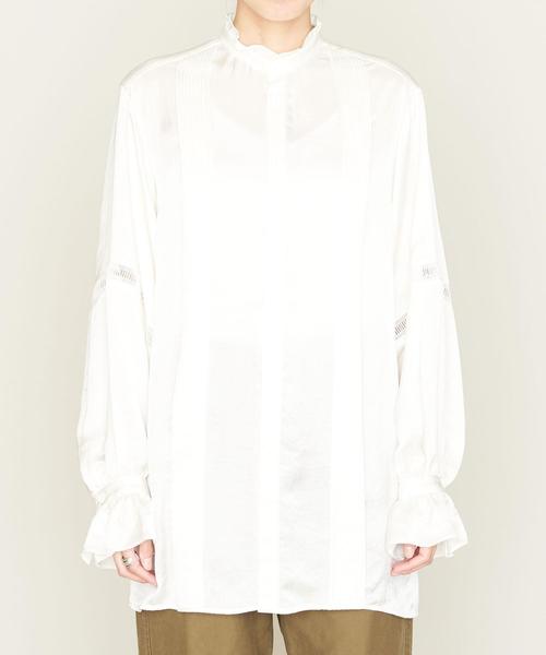 ASTRAET(アストラット)の「<ASTRAET(アストラット)>サテン ピンタック レース ブラウス(シャツ/ブラウス・レディース・ブラック/ホワイト・FREE)」の18枚目の写真