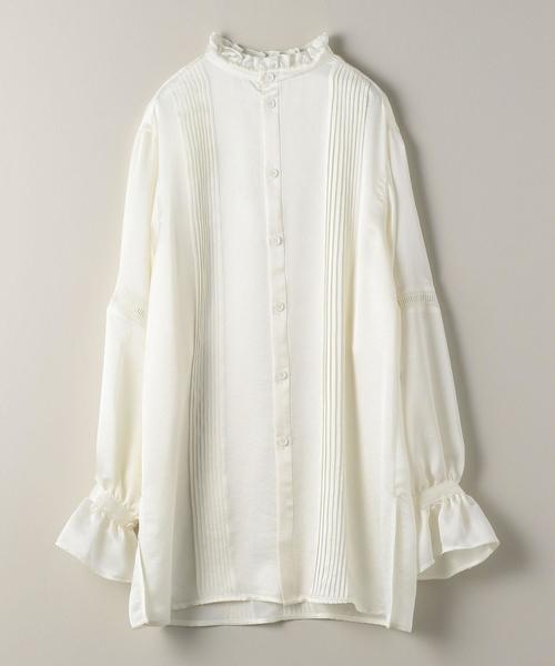 ASTRAET(アストラット)の「<ASTRAET(アストラット)>サテン ピンタック レース ブラウス(シャツ/ブラウス・レディース・ブラック/ホワイト・FREE)」の6枚目の写真
