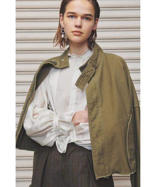 ASTRAET(アストラット)の「<ASTRAET(アストラット)>サテン ピンタック レース ブラウス(シャツ/ブラウス・レディース・ブラック/ホワイト・FREE)」の3枚目の写真