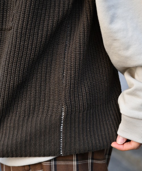 kutir（クティール）の「Vネックニットベスト（ベスト・メンズ・ダークブラウン/ベージュ/ブルーグレー・MEDIUM/LARGE）」の7枚目の写真