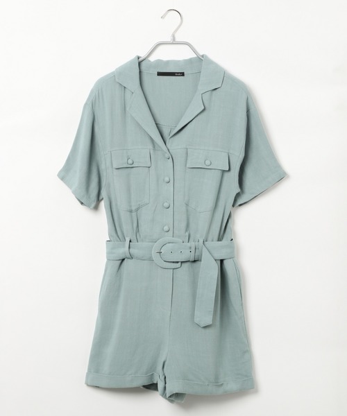 Heather（ヘザー）の「アサコンサファリロンパース　887112（つなぎ/オールインワン・レディース・ブラック/ライトベージュ/グリーン系その他4・FREE）」の5枚目の写真