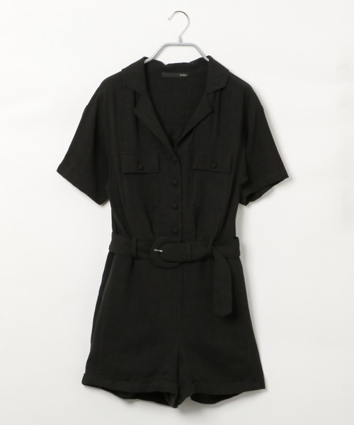 Heather（ヘザー）の「アサコンサファリロンパース　887112（つなぎ/オールインワン・レディース・ブラック/ライトベージュ/グリーン系その他4・FREE）」の6枚目の写真