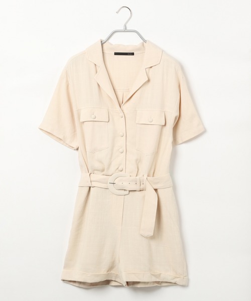 Heather（ヘザー）の「アサコンサファリロンパース　887112（つなぎ/オールインワン・レディース・ブラック/ライトベージュ/グリーン系その他4・FREE）」の7枚目の写真