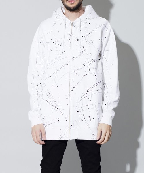 lig.ホワイトパーカー　新品 セール】10ozペイントZIPパーカ（パーカー）｜NO ID.（ノーアイディ