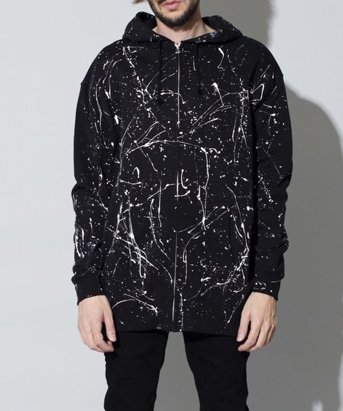 セール】10ozペイントZIPパーカ（パーカー）｜NO ID.（ノーアイディ