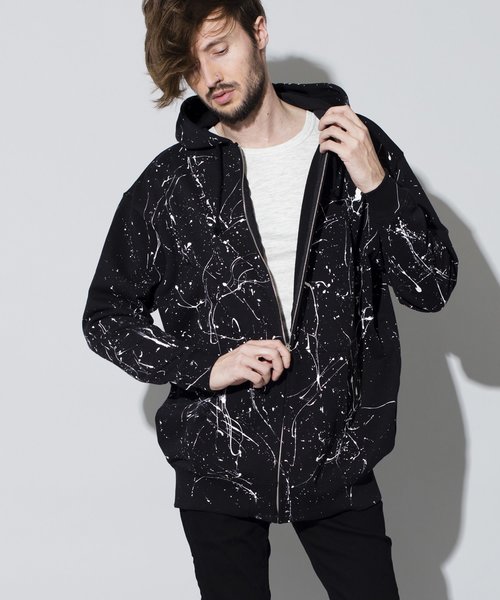 セール】10ozペイントZIPパーカ（パーカー）｜NO ID.（ノーアイディ