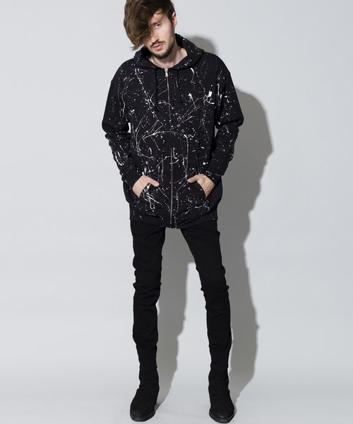 セール】10ozペイントZIPパーカ（パーカー）｜NO ID.（ノーアイディ