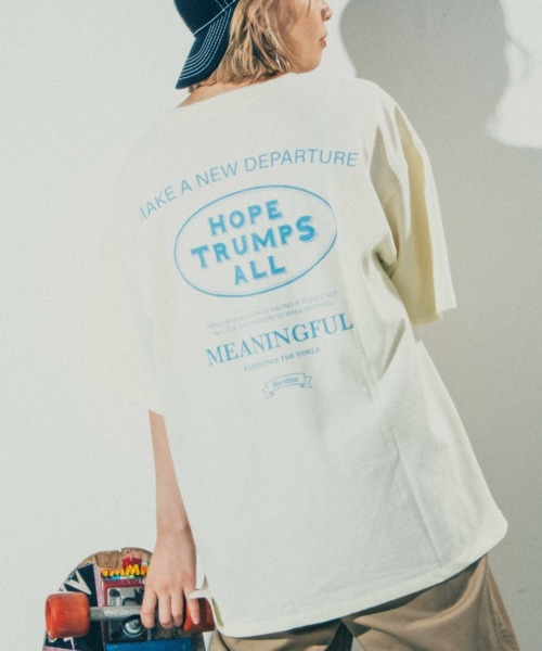 WEGO（ウィゴー）の「WEGO/【WEB限定】バックプリントロゴビッグシルエットTシャツ（Tシャツ/カットソー・レディース・グリーン/サックスブルー/ライム/ブラック/レッド/その他1/その他2/レッド系その他/グリーン系その他/その他3/ブラウン/ブルー系その他/その他4/ダークグリーン/ブラウン系その他/その他5/その他6/その他9/その他7/その他8/その他10/その他11/その他12/その他13・FREE）」の10枚目の写真