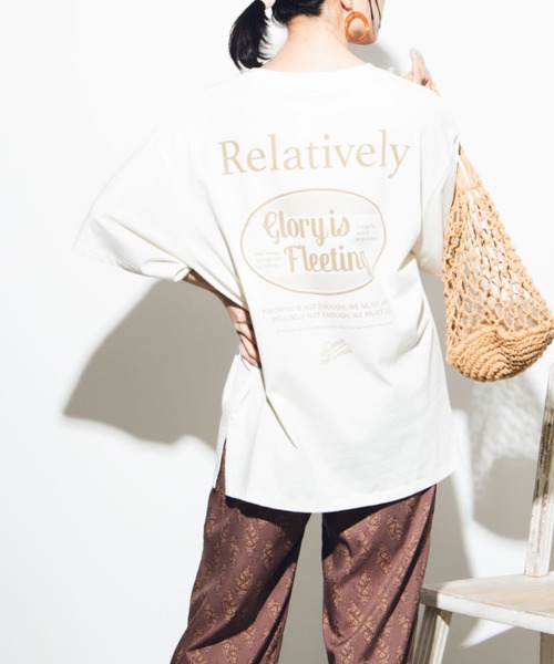 WEGO（ウィゴー）の「WEGO/【WEB限定】バックプリントロゴビッグシルエットTシャツ（Tシャツ/カットソー・レディース・グリーン/サックスブルー/ライム/ブラック/レッド/その他1/その他2/レッド系その他/グリーン系その他/その他3/ブラウン/ブルー系その他/その他4/ダークグリーン/ブラウン系その他/その他5/その他6/その他9/その他7/その他8/その他10/その他11/その他12/その他13・FREE）」の3枚目の写真