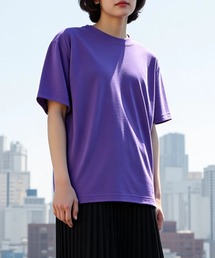 Tシャツ/カットソー（パープル/紫色系・ボーダー柄）ファッション通販