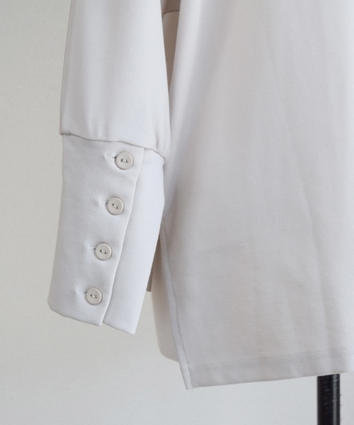 Marient（マリエント）の「袖ボタンポンチプルオーバー（Tシャツ/カットソー・レディース・ホワイト/ブラック/ベージュ・FREE）」の16枚目の写真