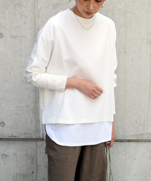 Marient（マリエント）の「袖ボタンポンチプルオーバー（Tシャツ/カットソー・レディース・ホワイト/ブラック/ベージュ・FREE）」の21枚目の写真