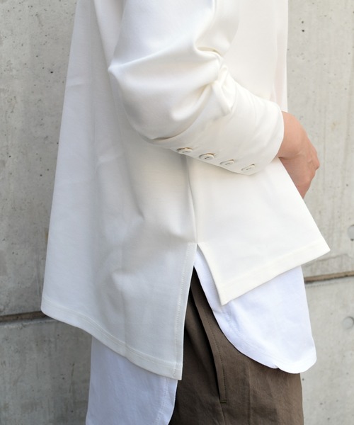 Marient（マリエント）の「袖ボタンポンチプルオーバー（Tシャツ/カットソー・レディース・ホワイト/ブラック/ベージュ・FREE）」の15枚目の写真