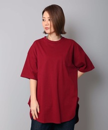 ポケ付きチュニック丈　Tシャツ　無地　サイドスリット 汗染みが目立ちにくい ベストセラー機能性アイテム 「ZERO STAIN（ゼロステイン）」