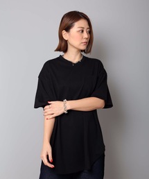 ポケ付きチュニック丈 Tシャツ 無地 サイドスリット 汗染みが目立ちにくい ベストセラー機能性アイテム 「ZERO STAIN(ゼロステイン)」