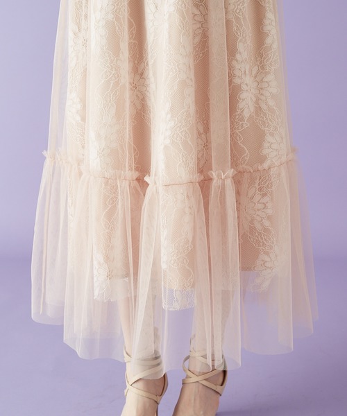 MIIA（ミーア）の「レースインナーチュールスカート（スカート・レディース・ブラック/ベージュ/ピンク・FREE）」の5枚目の写真