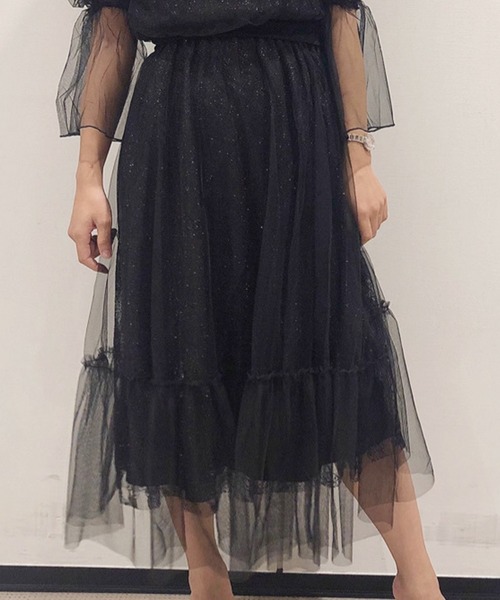 セール スカート スカート Miia ミーア のファッション レースインナーチュールスカート スカート