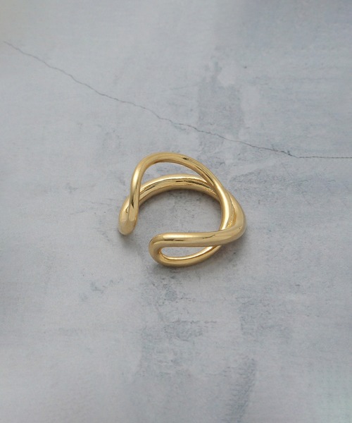 ADAM ET ROPE'（アダムエロペ）の「クロスラインイヤカフ（イヤリング・レディース・シルバー/ゴールド・FREE）」の2枚目の写真