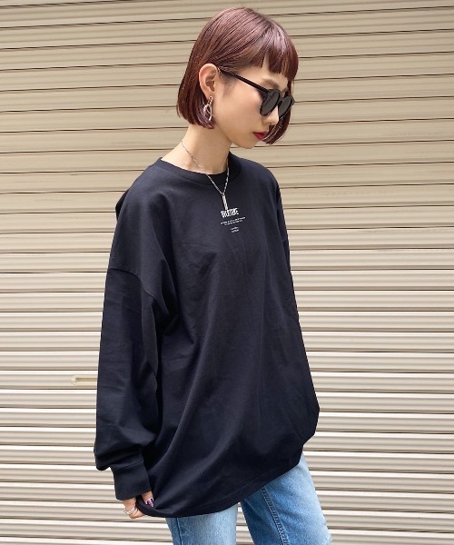 PAGEBOY（ページボーイ）の「プチロゴBIGロンT /プリントロンT（Tシャツ/カットソー・レディース・ブラック/オフホワイト/ブルー系その他/グレイッシュベージュ/モカ・FREE）」の11枚目の写真