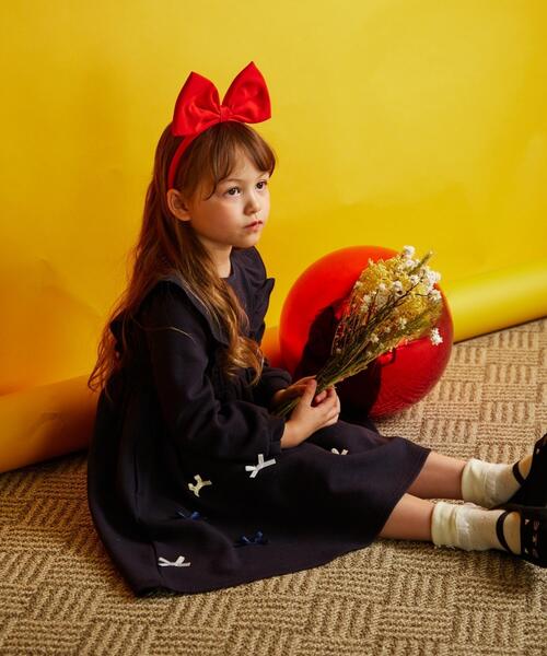 セール 140 150cm フリル 長袖 リボンモチーフ付き ワンピース ワンピース Any Fam エニィファム のファッション通販 Zozotown