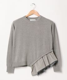 INTERPLANET | アシメフリルデザインプルオーバー(ニット/セーター)