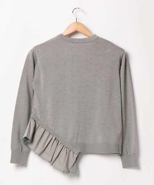 INTERPLANET（インタープラネット）の「アシメフリルデザインプルオーバー（ニット/セーター・レディース・グレー/ブラック/グレイッシュベージュ・FREE）」の4枚目の写真