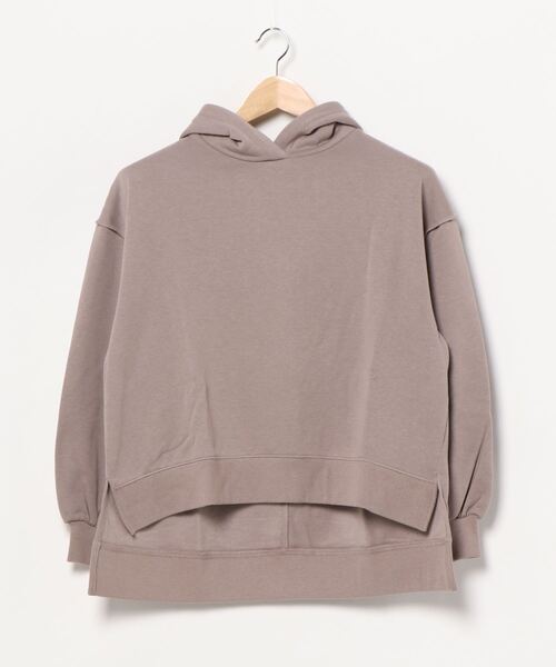 STYLEBLOCK(スタイルブロック)の「裏起毛サイドスリットパーカー(パーカー・レディース・グレイッシュベージュ/アイボリー/ブラック/モカ/パープル・M)」の4枚目の写真
