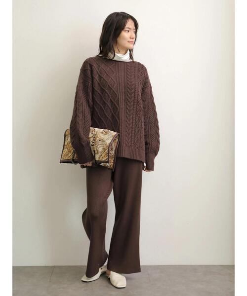 AMERICAN HOLIC（アメリカンホリック）の「タートルカットプルオーバー　＊（Tシャツ/カットソー・レディース・ブラック/ブラウン/アイボリー/グレイッシュベージュ・M/L）」の13枚目の写真