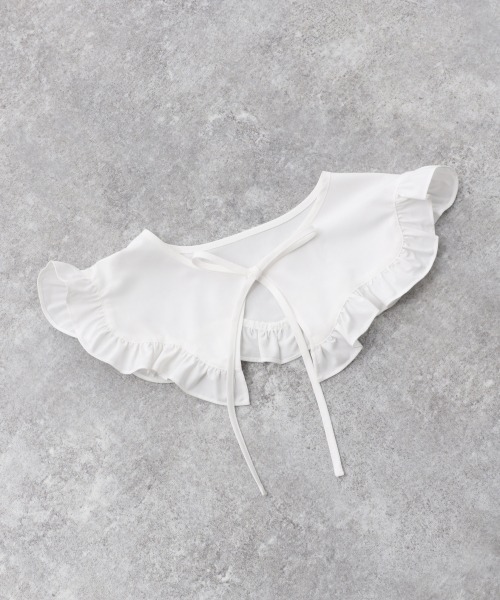 A part by（アパートバイ）の「フリルリボンツケエリ　932253（付け襟・レディース・ブラック/オフホワイト・FREE）」の3枚目の写真