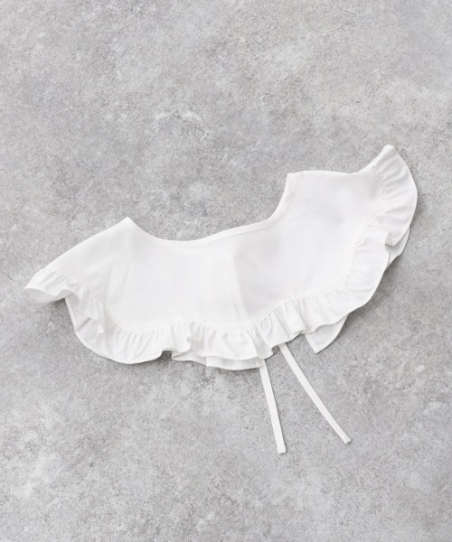 A part by（アパートバイ）の「フリルリボンツケエリ　932253（付け襟・レディース・ブラック/オフホワイト・FREE）」の5枚目の写真